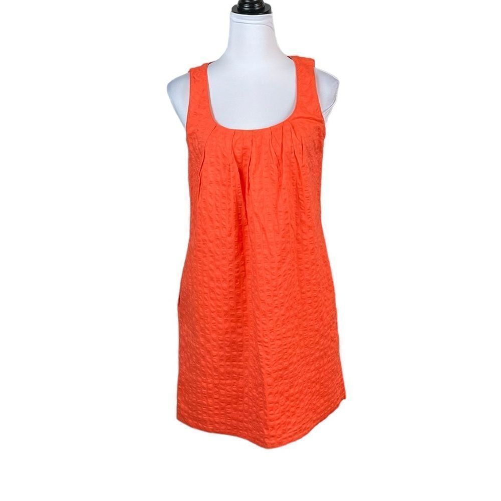 J. Crew Women’s Orange Embossed Cotton Shift Dress, Size 2‎